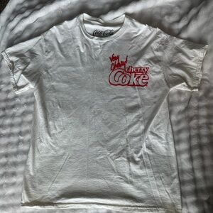 Coca Cola White Tee with Red Cherry Coke Logo
